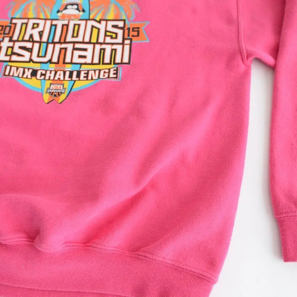 Gilden Heavy Blend Pink 2015 Tritons Tsunami USA Swimming Crewneck Sweater M - Picture 6 of 11